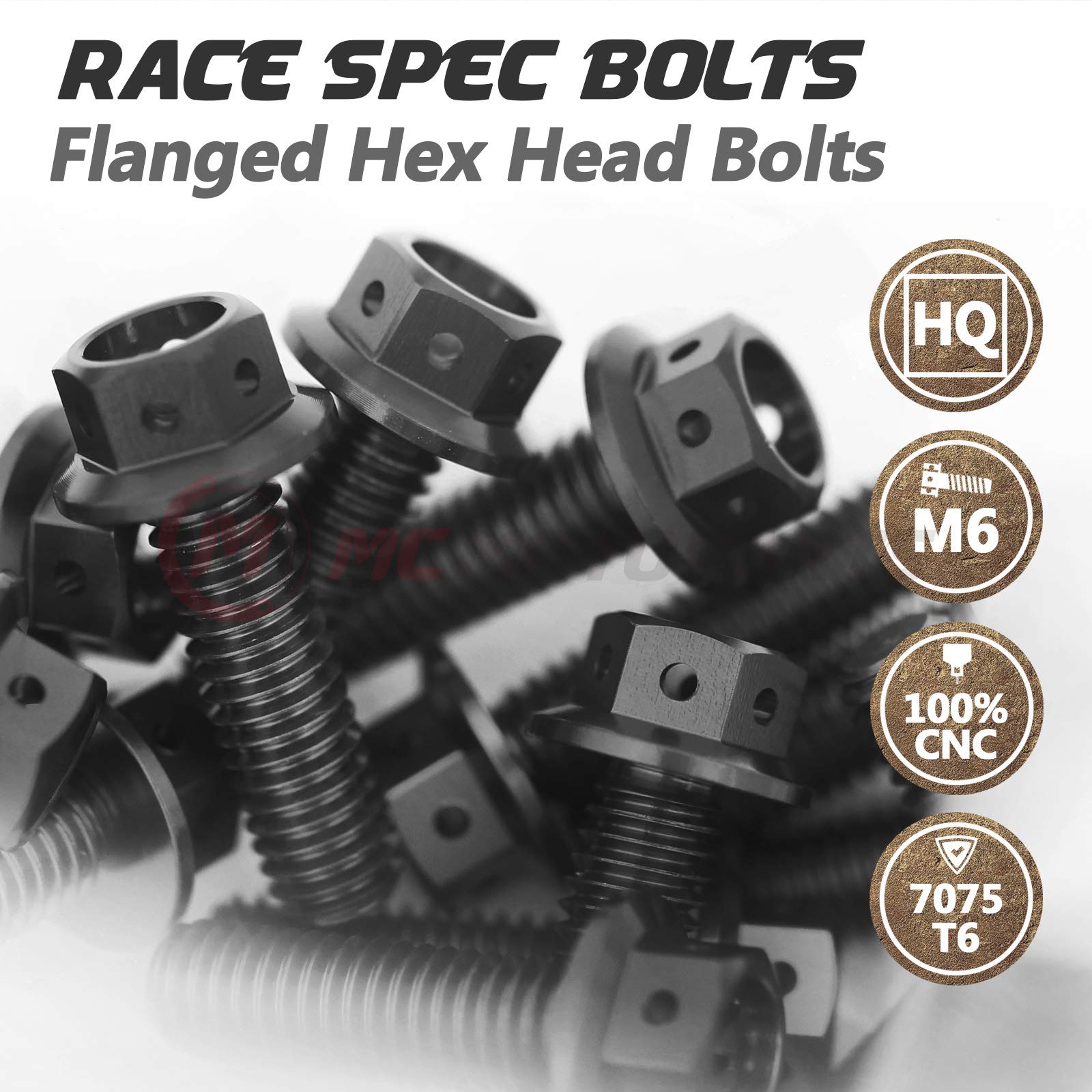 MM6 LC コンプ Amazon.com: MC MOTOPARTS Pre-drilled CNC Race Spec Bolts M6
